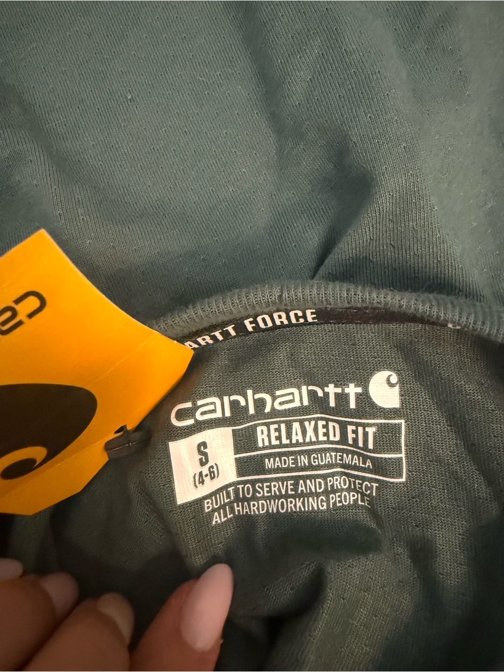 Carhartt Relaxed Fit T-Shirt in Olive Green with White Logo